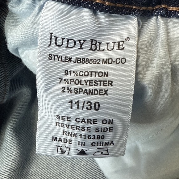 Judy Blue Jeans Womens 11 30 Blue High Rise Wide Leg Crop Vintage Wash JB88592 - Picture 4 of 11